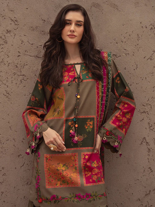 ARZO Digital Printed 3-Piece Suit – Crepe Silk (Winter Edition)