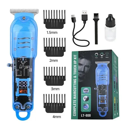 LT-808 Original & Imported Professional Hair Trimmer for Men | Transparent Body | Powerful Hair Clipper for Home & Salon Use